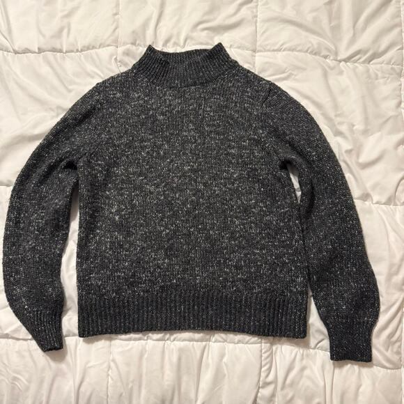 Dark Gray Mock Neck Knit Sweater Small - Picture 1 of 8